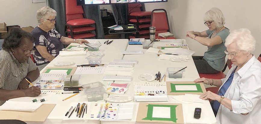 At the art class at the center on Fridays are some of the Senior Connections members – Deborah Jones, Sandy True, Kim Penland and Helen McIntyre.