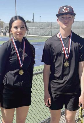 First Place Junior Varsity Mixed Doubles PERLA MARTINEZ &amp; LJ SCHINDLER