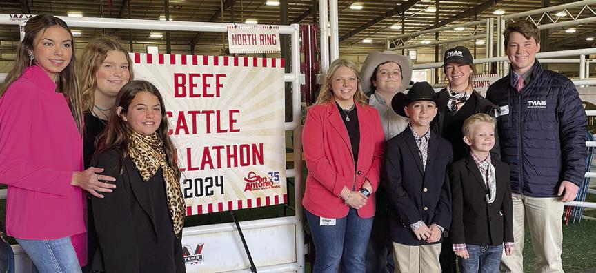Fayette County 4-H’ers competing the the Beef Skill-A-Thon were (front row, from left) Adalyn Carrales, Crockett Guenther, Joe Carrales, (back row) Tori Newton, Rheagan Karisch, Kaylee Hensley, Rilan Karisch, Harper Mau and Cooper Mau. Guenther is a member of the Schulenburg 4-H.