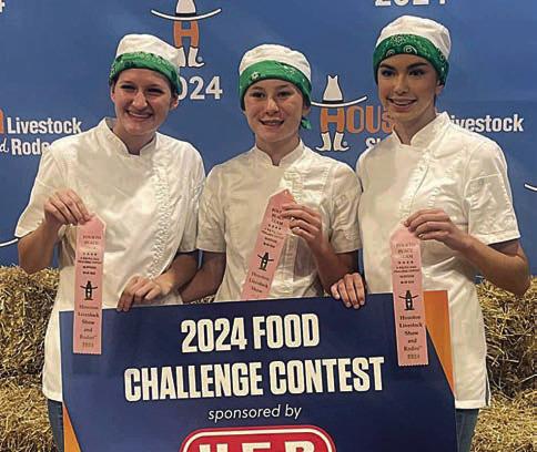 4th plac e – In the senior main dish category, 4th place went to the team of (from left) Elena Supak, Eleanor Carey and Tori Newton, all members of the La Grange 4-H.
