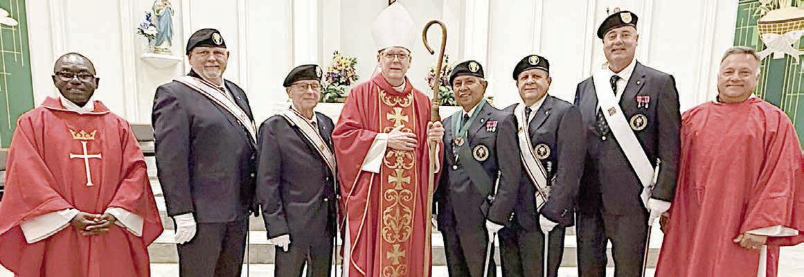 Fourth Degree KCs lead procession for confirmation Mass in Flatonia