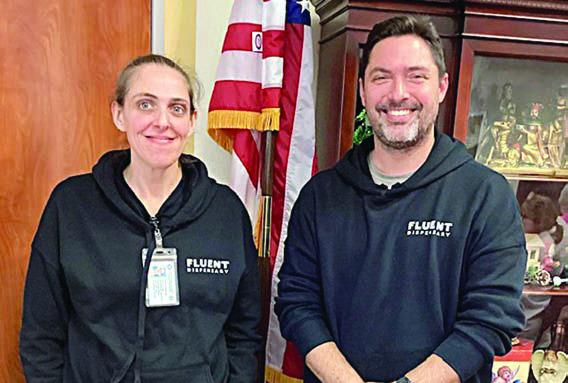Guest Speakers – Jessica Konecny (left) and Kris Kemp (right) gave a presentation about Fluent Cannabis Care at the February meeting of the Schulenburg Literary Club.