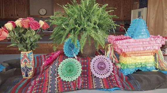 The centerpiece and decorations carried out a Cinco de Mayo theme.