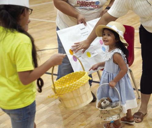 One of the many youngsters enjoying activities at the Parents As Teachers Easter party group connection was Natalie Ortiz.
