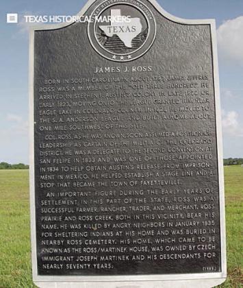 James J Ross Historical Marker at Ross Prairie