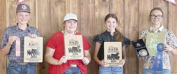 Champion Senior Team – (from left) Holden Holub, Rheagan Karisch, Laramie Laake and Tatum Fritsch.