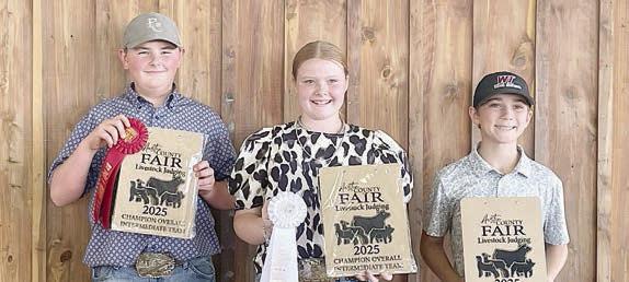 Champion Intermediate Team – (from left) Abraham McBride, Kaisley Janecka, Crockett Guenther and (not shown) Adalyn Carrales.