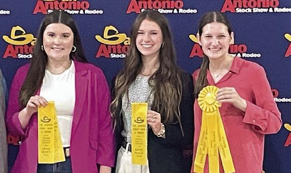 The Fayette County 4-H Senior Team placed fifth overall in Consumer Decision Making at the San Antonio Livestock Show. Team members were (from left) Madeline Willrich, Harper Mau and Elena Supak.