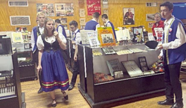 Various exhibits at the Polka Lovers Club of Texas Museum were viewed by the Pardubicka Muzika brass band members and other guests in conjunction with the dinner prior to the band’s concert.