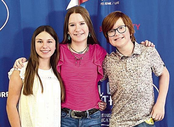 The Fayette County 4-H team of (from left) Ellie Hammack, Kylee Hoffmann and Clay Hoffmann competed in the Bell County Ag Product ID Contest on Friday, Feb. 7 in Belton. The team placed 12th overall in the junior division. Hammack and the Hoffmanns are all members of the Schulenburg 4-H Club.