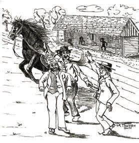 Illustrat ion by G.R. Thornton of Stephen Townsend’s murder – From the Cynthia Thornton Collection of Fayette Heritage Museum &amp;amp; Archives