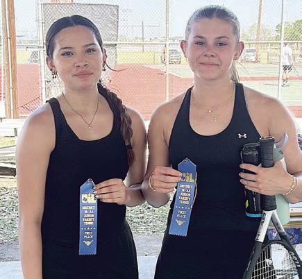 PERLA MARTINEZ &amp; HAYLEE VACEK First Place Junior Varsity Girls’ Doubles