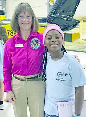 Former NASA Astronaut Dr. Bonnie Dunbar (left) with Ava Boston (right).