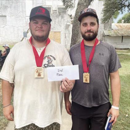 Second Place – (from left) Jacob Jones and Jack Fuller. Sticker Photo By Darrell Vyvjala
