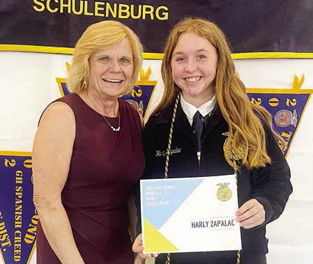 Carl &amp;amp; Frances Wendler Memorial Scholarship – (from left) Cheryl Schulmann; and Harly Zapalac, recipient.