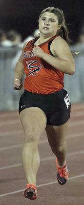 Landry Zapalac finished second in the 200-meter dash. Photo By Melanie Berger / Courtesy of Flatonia Argus