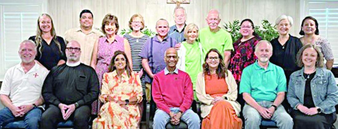 Spiritual Directors Inst itute Gro up – (front row, from left) Bob Lee, Fr. Richard Barfield, Irma Rerich, Dr. Michael Fonseca, Stacy Oeding, Deacon Dwain Dungen, Bethany Muzny, (back row) Brianne Bernsen, Andre Muniz, Diane Holub, Mary Beth Koenig, Ernie Lozano, David Rohan, Elizabeth Wenke, Russell Wenke, Amanda Brown, Kathi Mickan and Ana Ahrendt.