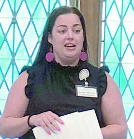 Speaker at both the Weimar and Schulenburg locations recently was Sandy Anderson of True Care Living Center in Columbus.
