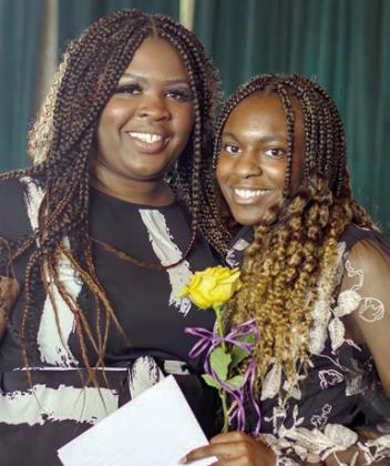 Azariah McKnight (right) of Schulenburg honored her mother, Raquaityah Sullivan.