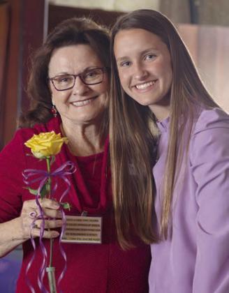 Macey Pustka (right) of Hallettsville honored her grandmother, Maggie Pustka.