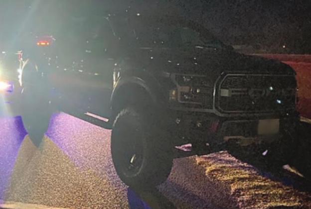 A 2019 gray Ford Raptor was pursued by law enforcement from I-10 in Schulenburg east to the 677 exit, after which the vehicle got on I-10 westbound. The vehicle came to a stop on I-10 in Flatonia due to spike strips being deployed.