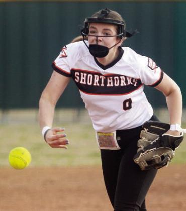 Kerr McBride releases a strikeout pitch to end the game Thursday morning. Sticker Photo By Darrell Vyvjala