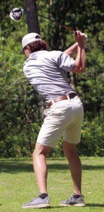 Sticker Photo By Darrell Vyvjala Jayse Janda tees off on hole No. 16.