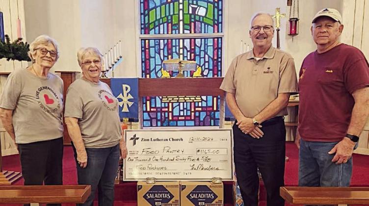 Zion utheran congregation collects for local Food Pantry