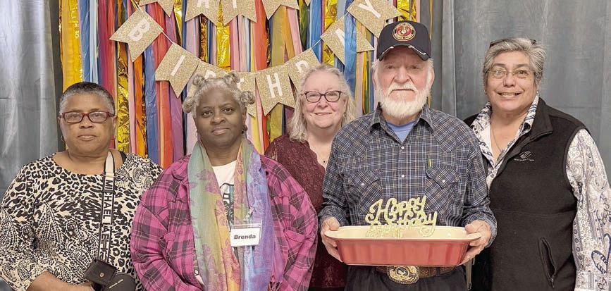 February birthday celebrants in Schulenburg included (from left) Janice Collins, Brenda Shelby, Kitra and Steve Ruiz and Cindy Villarreal.