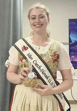 Madelyn Karstedt was the lunchandon Feb. 16. She wore a beautiful kroj. Miss Czech Slovak USA learn presenter in Schulenburg