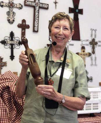 An inf ormative program in Flatonia was given by Judy Pate of the Arnim Museum &amp;amp; Archives. She brought a collection of unique items and this mysterious one was identified as a bottle corking device.
