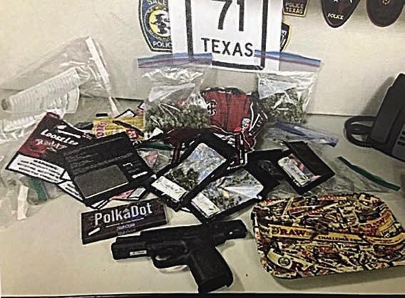 Numerous dru gs and a weapon were confiscated after a traffic stop on Highway 71 near Plum by Deputy Austin Moore.