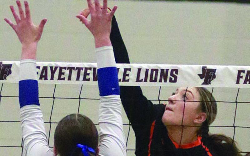 Greenli Van Zandt registers a kill early in the match. Sticker Photo By Darrell Vyvjala