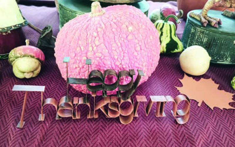 The centerpiece at the Garden Club’s November meeting carried out a Thanksgiving theme.