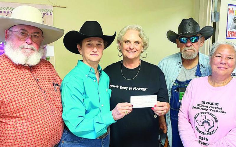 Colorado River Trail Riders present check to Food Pantry