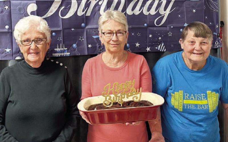 March birthday celebrants at Senior Connections include (from left) Bennie Lou Liere, Peggy Haitt and Jonell Vasek.