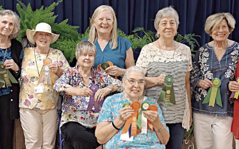 Rosette winners Front: Jan Ripper Back row, from left: Carol Archer Wanda Brown Nancy Tinsley Bonnie Baker Janet Murphy Debbie Behlen Nova Stonecipher and Mary Demel