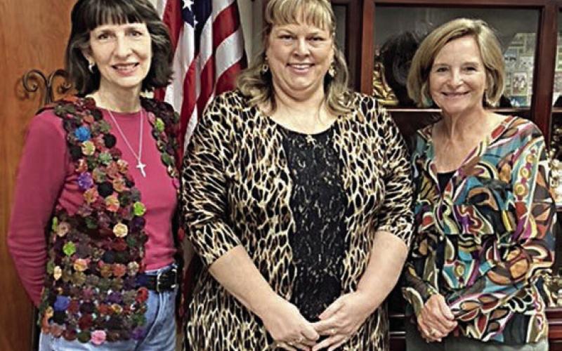 Three new members who have joined since the new Literary Club year started in September are (from left) Kathy Rorschach, Sheila Brossmann and Judy Janik.