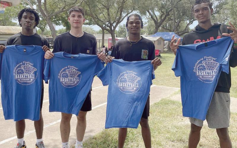 Third place – “Three Stooges” - (from left) Jerrieon McKnight, Tyler Ryba, Kenny King, and Miles Royal. Sticker Photo By Darrell Vyvjala