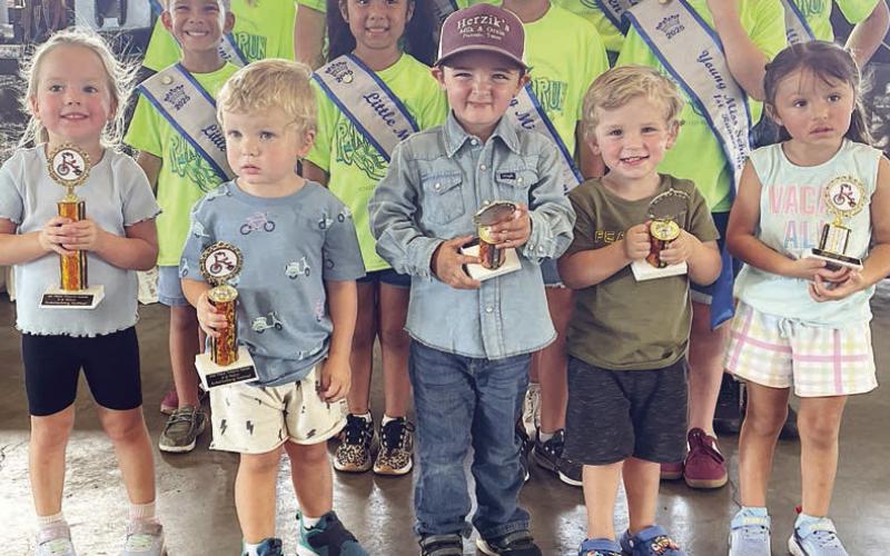 2- &amp; 3-year-olds – (front, from left) Anna Janecka, first place; Landon Venghaus, second place; Carson Herzik, third place; Carter Oncken, fourth place; and Emily Moreno, fifth place. Sticker Photo By Darrell Vyvjala