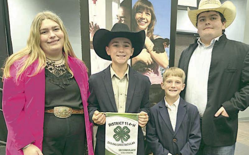 Publ ic Speaking – (from left) Rheagan Karisch, Crockett Guenther, Rowdy Guenther, Rilan Karisch, (not shown) Logan Poncik and Sawyer Mau.
