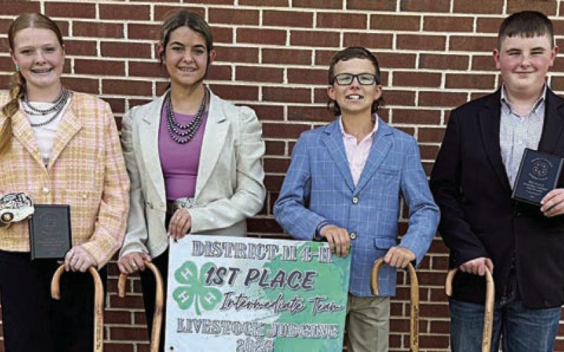 Champion Intermediate Team – (from left) Kaisley Janecka, Adalyn Carrales, Tate Fritsch and Abraham McBride.