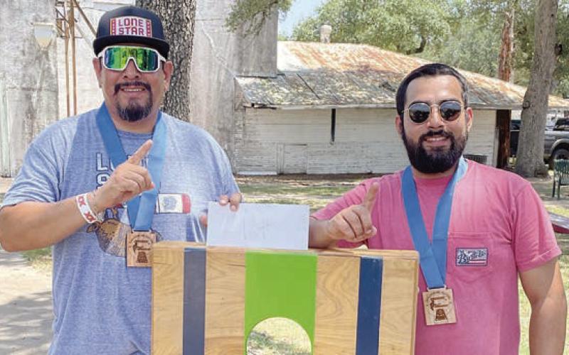 First Place – “Dos Borrachos” (from left) Gene Trejo and Jordan Pesl. Sticker Photo By Darrell Vyvjala