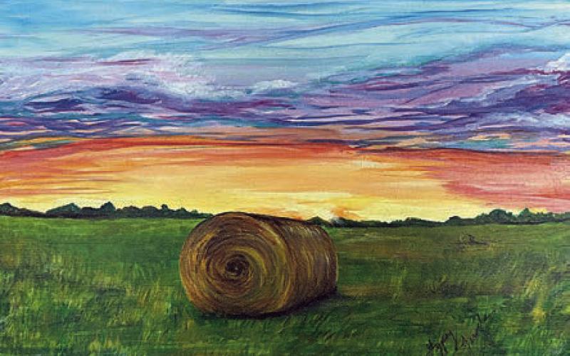 5x7 acryllic by Gypsy Jewels – Pasture Sunset