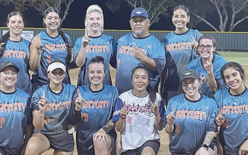 Women’s Tournament Champion – “ Bat City” of Austin. Sticker Photo By Darrell Vyvjala