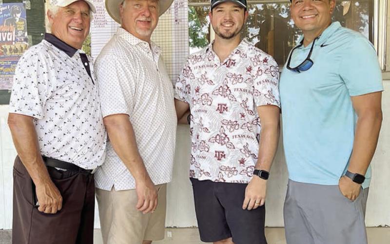 Third Flight, 2nd Place (3 under par / 69) – (from left) Gary Cerny, Bruce Lebeda, Logan Lebeda, and Daniel Gonzales.