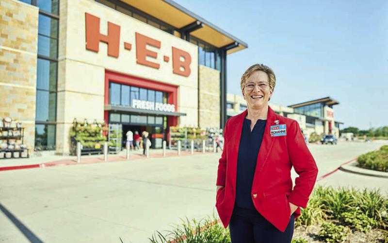 Roxanne Orsak, a 1984 graduate of Schulenburg High School, is pictured in front of an H-E-B store. She will take over as president in January. Photo By Jason Kindig