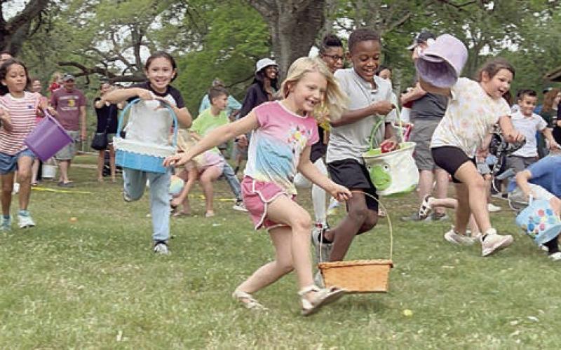 Young visitors race to find eggs hidden throughout the grounds during a previous Easter on the Bluff at Kreische Brewery and Monument Hill State Historic Sites.