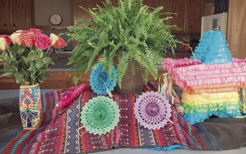 The centerpiece and decorations carried out a Cinco de Mayo theme.