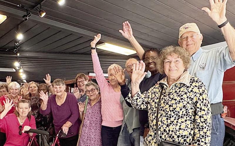 Enjoying an adventure to the Heritage Society Museum of Weimar followed by lunch at Rodeo Grill was a large group of Senior Connections members – including (from left) John Soos, August Kalinec, Paul Williams, Betty Helcamp, Jeryln Coleman, Ginni Berwick, Kitra Ruiz, Freida Ellison, Leona Lange, Mary Ann Jurica, Mary Guenther, Misty Scheindler, Annette Jasek, Gloria Cook, Jonell Vasek, Berni Gillings, Carolyn Moore, Debbie Price, Frank Lafferty, Deborah Jones, Irma and Charles Ashenbeck and Gary Pauler.